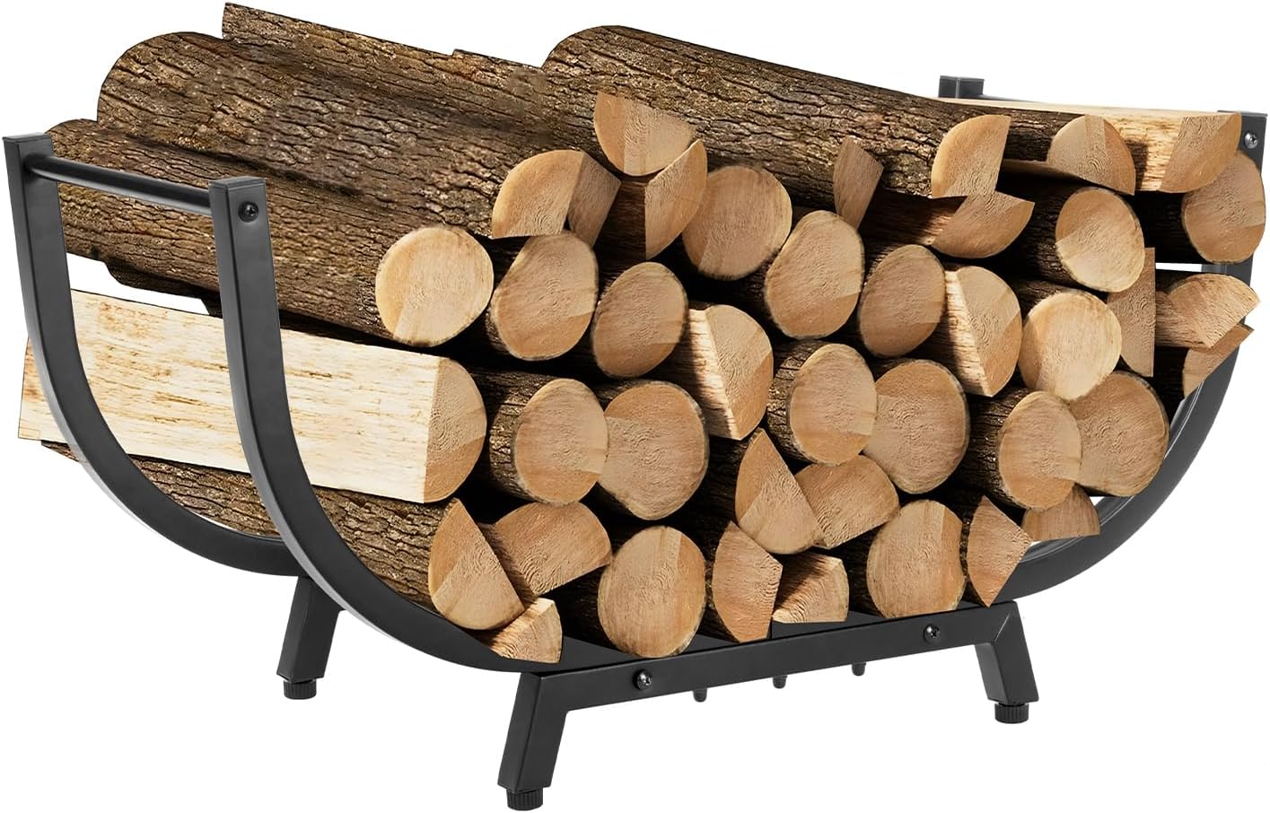 30INCH Firewood Rack for Outdoor&Indoor,Heavy Duty Stable Log Holder for Fireplace Wood,Durable Metal Wood Storage Rack