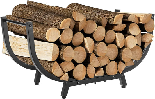 30INCH Firewood Rack for Outdoor&Indoor,Heavy Duty Stable Log Holder for Fireplace Wood,Durable Metal Wood Storage Rack