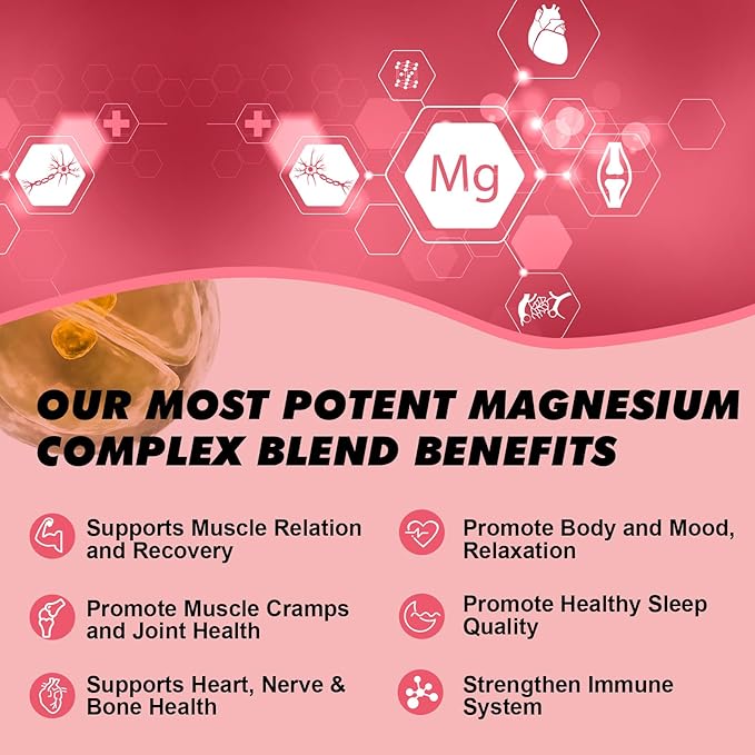 Magnesium Liquid Drop, Magnesium Glycinate Supplement Complex with Magnesium Taurate, Citrate, Calcium, Potassium, Vitamin, Zinc - Support Relaxation, Energy and Bowel Health