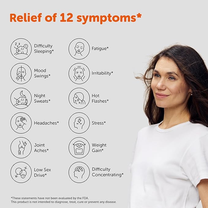 Amberen Menopause Supplements for Women, 180 Capsules, Clinically Shown to Help Support Hormone Balance, Multi-Symptom Relief from Hot Flashes, Night Sweats, Mood Swings & Low Energy