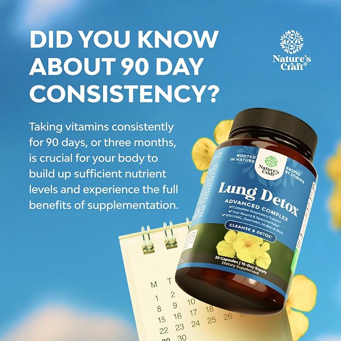 Lung Detox Mullein Leaf Capsules - Purifying Mullein Lung Cleanse Complex with NAC Quercetin & Cordyceps Extracts - Leaf Herb Respiratory Supplement for Sinus Immunity & Breathing Support 30ct