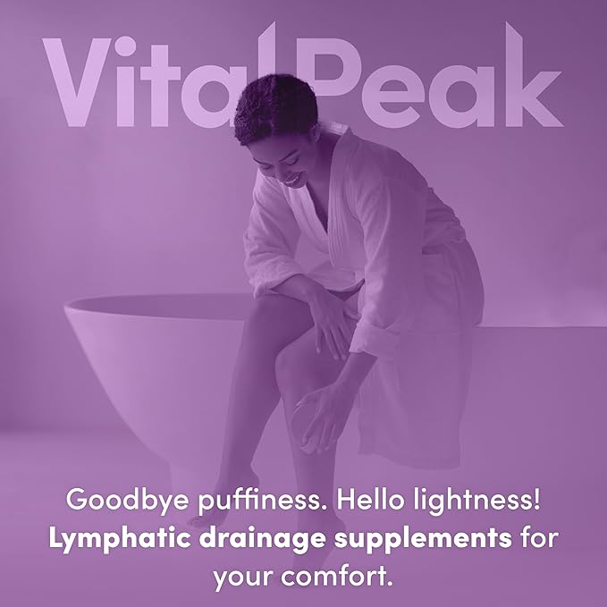 Lymph Peak - Lymphatic Drainage Supplements - Lymph System Support - with Burdock Root, Echinacea Extract, Bromelain, Dandelion Extract & More - Vegan, Non GMO, Gluten Free - 60 Capsules