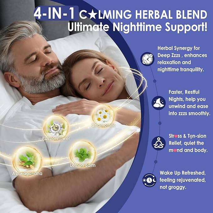 Melatonin 50 mg for Adults - Extra Strength 9-in-1 Fast Dissolve Sublingual - w/Vitamin D3 & MSM, Relaxing Herbal Blend-Ashwagandha, Lemon Balm, Passionflower,Chamomile,Sugar Free, Vegan 60 Servings