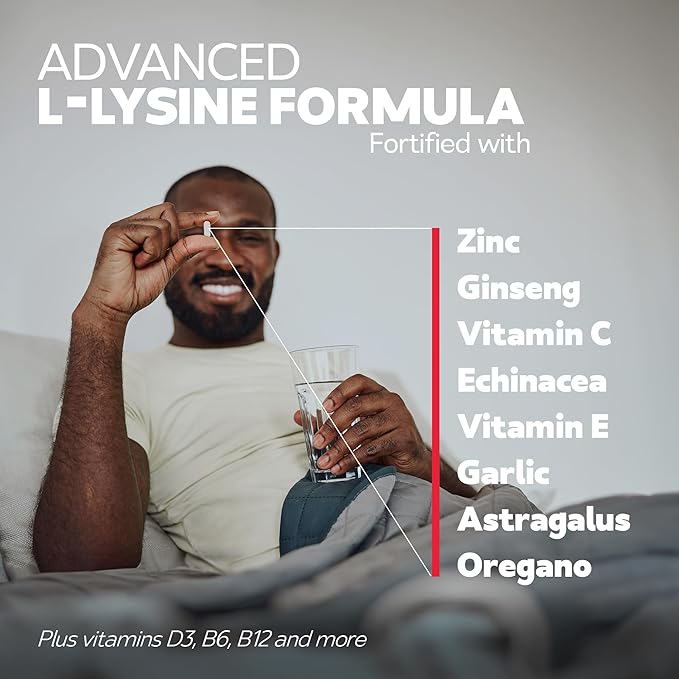 L-Lysine 250mg Capsules – Immune & Cold Sore Support – Vegan, Non-GMO, Allergen-Free, 3rd-Party Tested, Lisina 1000 mg Organica - Made in USA