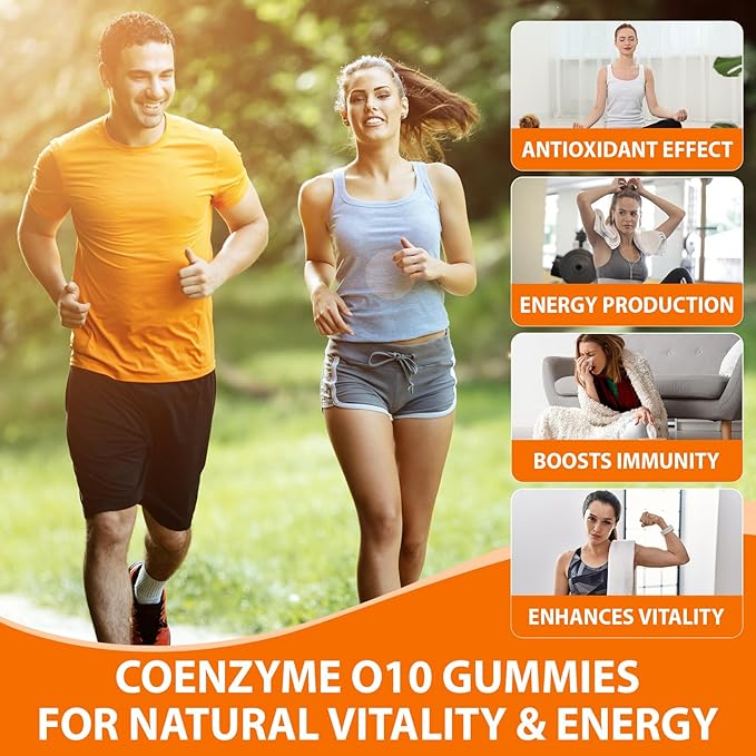 CoQ10 Oranges Gummies 500mg-3X Better Absorption Coenzyme Q10 Supplements - Plus Omega-3, Magnesium, Vitamin B3 & Zinc for Heart Health, Cellular Energy & Antioxidant, Vegan, Non-GMO 120 Ct (2)