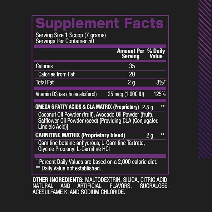 BPI Sports CLA+Carnitine – CLA L Carnitine & Linoleic Acid – L Carnitine Supplement for Weight Loss, Metabolism & Lean Muscle – Caffeine Free – Grape – 50 Servings – 12.34 oz