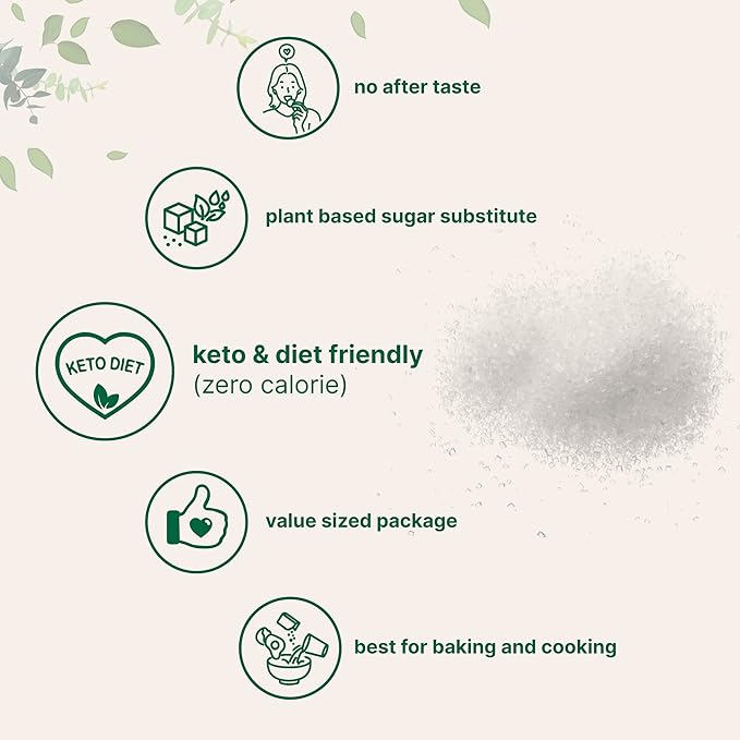 Erythritol Granules, 6 Pounds (96 Ounce), 1:1 Sugar Substitute, No After Taste, 0 Calorie, Natural Sweetener, Erythritol Keto Sugar Substitute, Non-GMO, Vegan