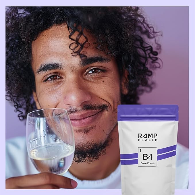 B4 - Supplement - Available in 6 Flavors - L-Theanine, Lemon Balm Extract, and More - 10 Count (10 Packets, Purple Rizz)