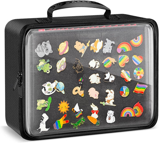 Enamel Pin Display Book, 18 Page Pin Bag For Collectors Pin Board Storage and Organization Pin Display Case For Various Sizes Of Pins, Travel Brooches, Sports Medals, Paper Clips, Earrings