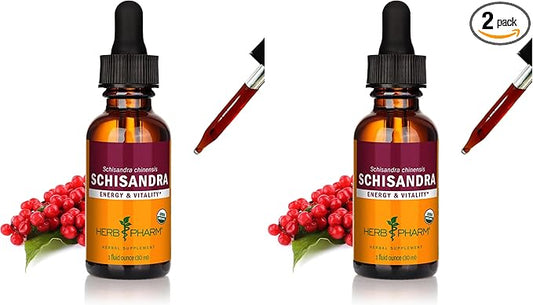 Herb Pharm Certified Organic Schisandra Berry Liquid Extract - 1 Ounce (Pack of 2)