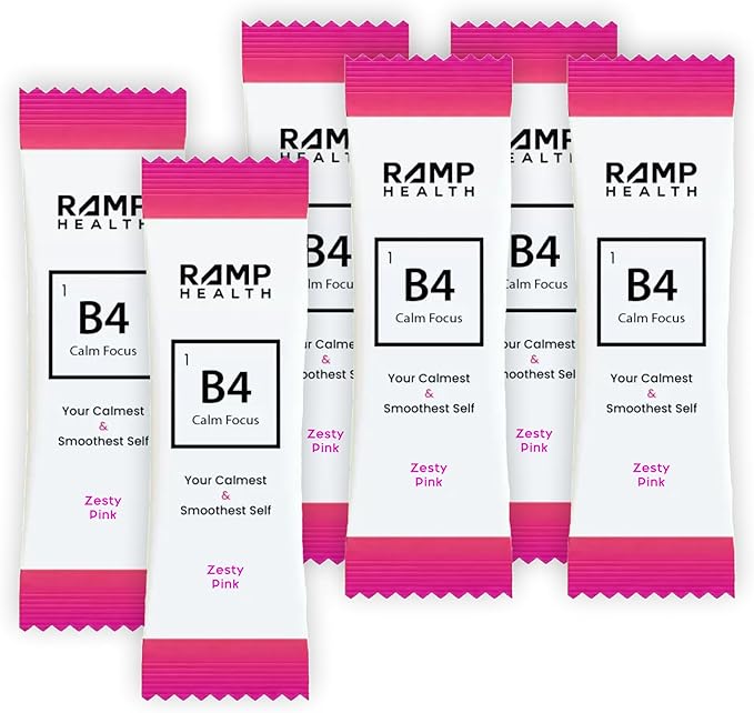 B4 - Supplement - Available in 6 Flavors - L-Theanine, Lemon Balm Extract, and More - 20 Count (20 Packets, Zesty Pink)