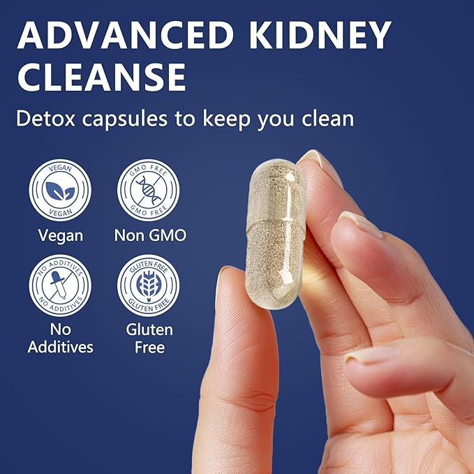 Kidney Cleanse Detox & Repair, Chanca Piedra & Cranberry Pills for Liver Support Supplement Extra Strength for Kidney Stones Dissolver, Urinary Tract Health for Woman, Vegan GMO-Free