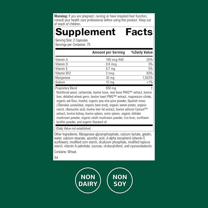 Standard Process Ligaplex II - Joint & Bone Support - Manganese Supplement with Vitamin B12, A & D - Skeletal System & Joint Support Supplement - 150 Capsules