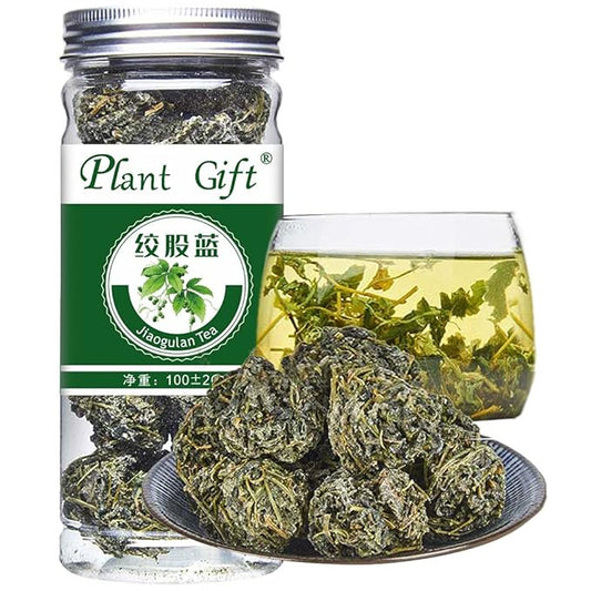 PlantGift Gynostemma Tea/Jiaogulan Tea 100G/3.52oz 绞股蓝茶 Jiaogulan Loose Leaf Tea, Premium Gynostemma Pentaphyllum Herbs, 100% Natural