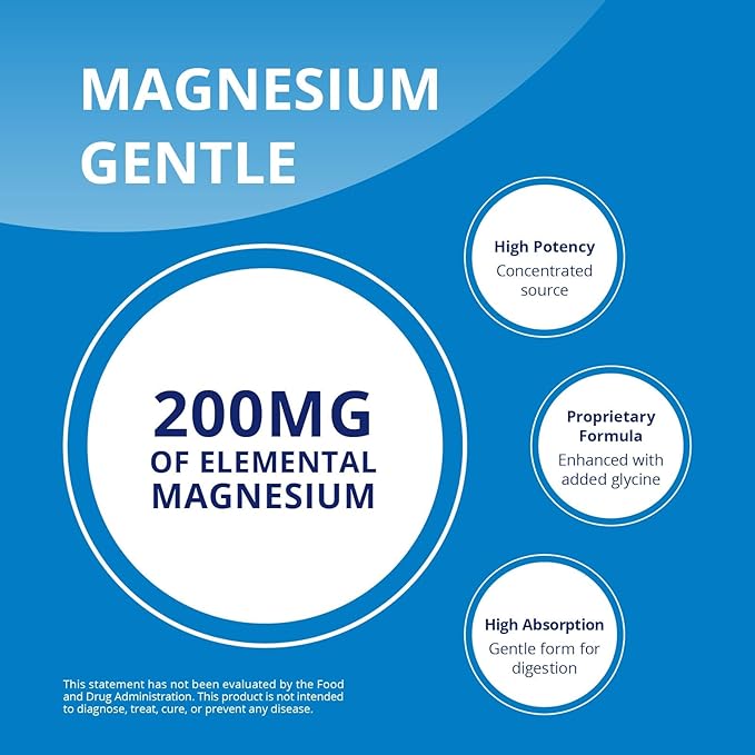 CanPrev Magnesium BisGlycinate 200mg Gentle 60 Veg Caps, 60-Day Supply, Chelated Magnesium Supplement for Bone & Muscle Support, Easy to Digest, Promote Relaxation & Comfort, Vegan, Non-GMO, No Sugar
