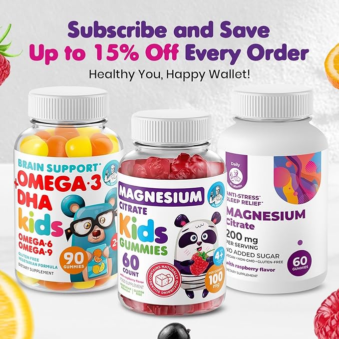 Magnesium Gummies Sugar-Free - Calm Magnesium Supplement for Children, Supports restful Sleep, Sugar-Free Magnesium Citrate Gummies for Kids & Adults (120 Count)