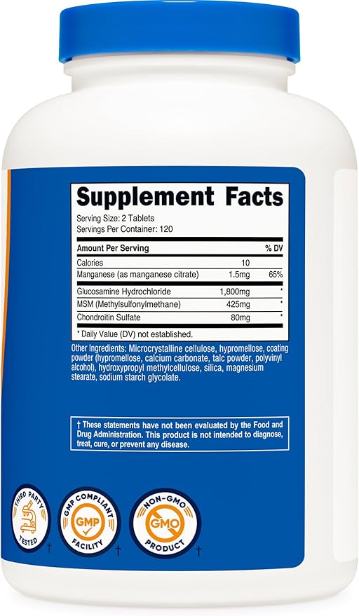 Nutricost Glucosamine 1800mg with Chondroitin & MSM, 240 Tablets, 120 Servings - Non-GMO, Gluten Free