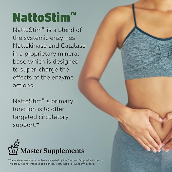 Master Supplements NattoStim - 30 Delayed Release Vegetable Capsules - Circulatory & Immune Support - Vegan, Gluten Free - 30 Servings