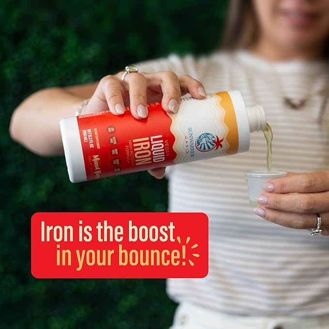 Liquid Iron Supplement for Women Vegan Iron Fast Absorbing Immune Support & Women’s Health Ferrous Bisglycinate Chelate Healthy Blood & Red Cells Stomach-Friendly High Potency 15.2 fl oz Mixed Berry