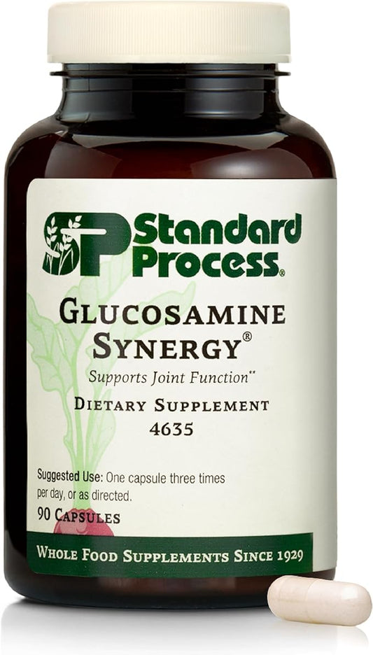 Standard Process Glucosamine Synergy - Joint Health Support Supplement - Support Connective Tissue with Glucosamine & Boswellia Serrata - Whole Food-Based Supplement with Manganese - 90 Capsules