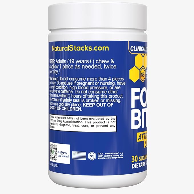 Paraxanthine Supplement 100mg - Caffeine Free Focus Supplement for Productivity & Attention Support - Clinically Tested Enfinity Paraxanthine - Jitter Free Energy Support - 30 Melon Mint Focus Bites