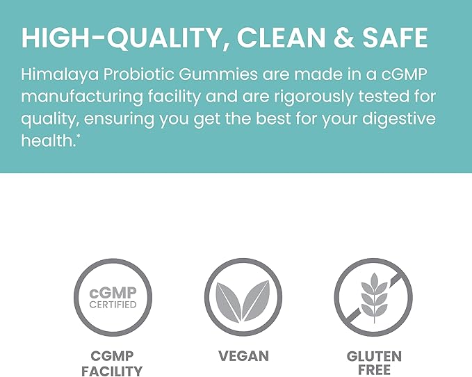 Himalaya Probiotic Gummies, Strawberry Flavor, Supports Digestive Health, Vegan, Gluten-Free, 60 Count