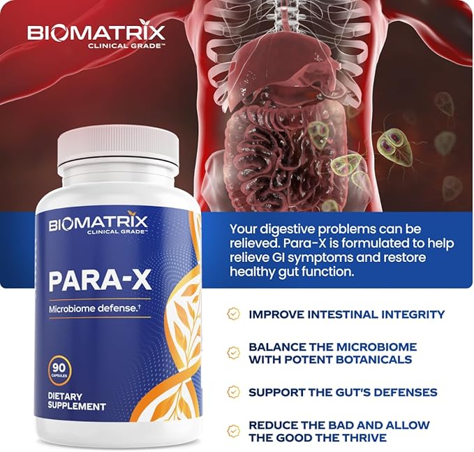 BioMatrix para-X Digestive Cleanse Supplement, Herbal Formula – Wormwood, Berberine, Black Walnut, Artemisinin, Olive Leaf, for Humans | 90 Veggie Caps