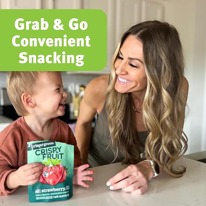 Crispy Green Natural Freeze-Dried Fruit, Strawberry Single-Serve, No Sugar Added, 0.42 Ounce (Pack of 12)