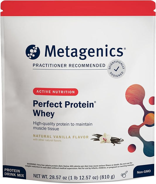 Metagenics Perfect Protein with Cross-Flow Micro-Filtered Whey Isolate & Hydrolyzed Whey Protein - 30 Servings - Vanilla