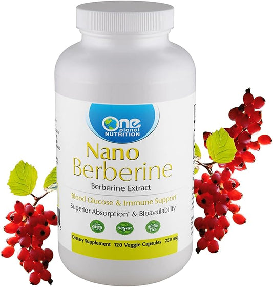 Nano Berberine 250 mg Veggie Capsules (120 Servings), Berberis Extract, Nano for Enhanced Absorption, Supports Vitality and Cellular Balance, Non-GMO, Vegan, Gluten-Free
