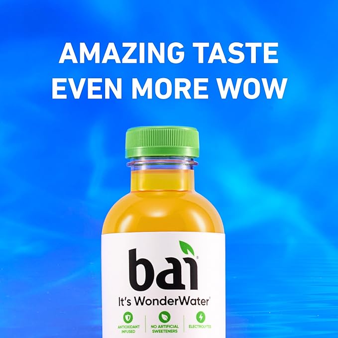 Bai Antioxidant Infused Water Beverage, Costa Rica Clementine, with Vitamin C and No Artificial Sweeteners, 18 Fluid Ounce Bottle, 12 Pack