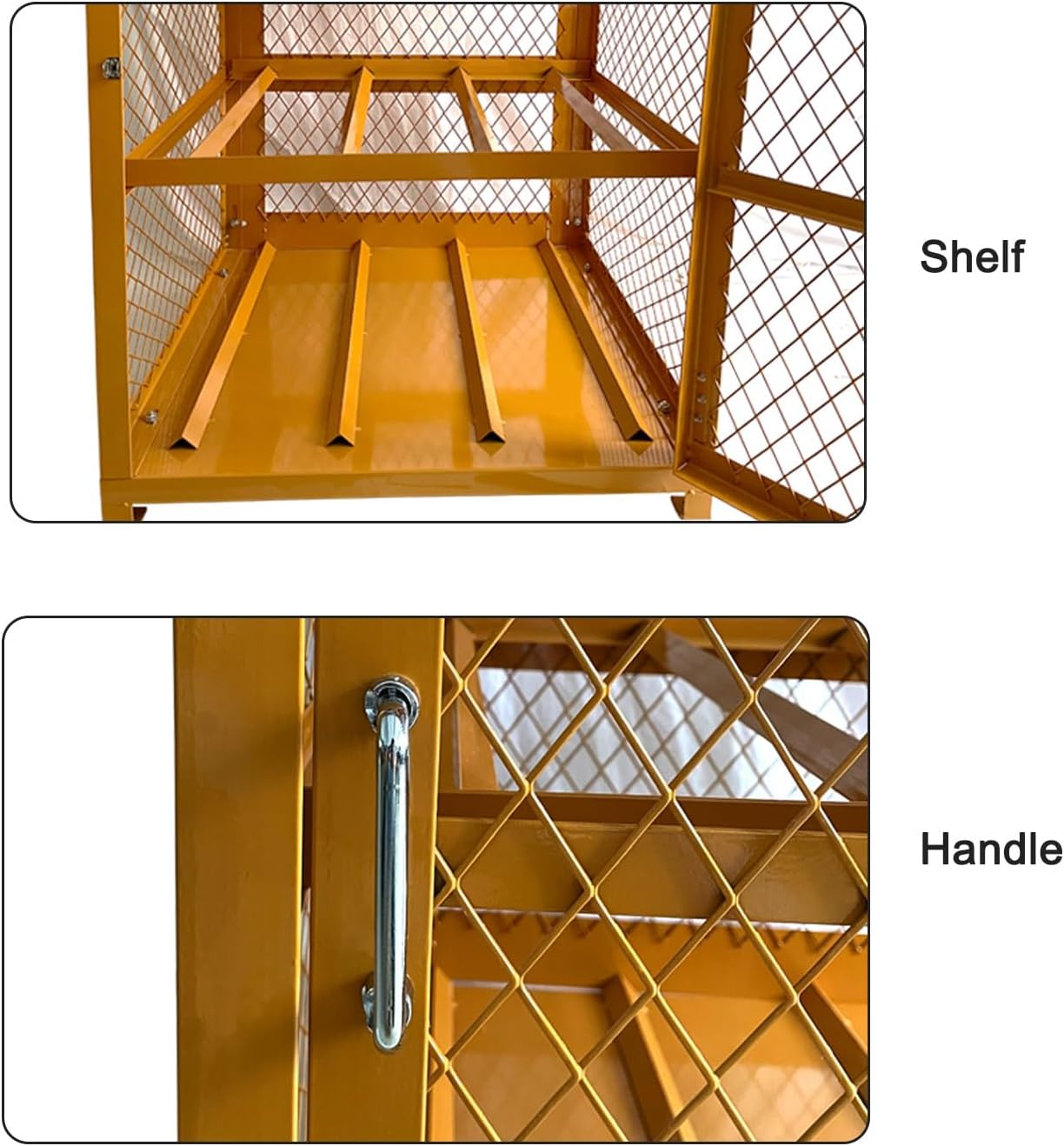 Industrial Storage Cabinet, LPG Tanks Storage, 31"x30"x35", 4 Cylinder Capacity, Yellow, Hazardous Storage, Utility Room