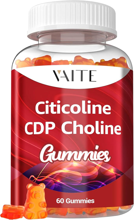 Citicoline 1000mg Supplements – CDP Choline for Brain Support, Memory, Focus & Mental Performance – Helps Maintain Clarity & Concentration – for Adults – Non-GMO, Vegan, 60 Gummies