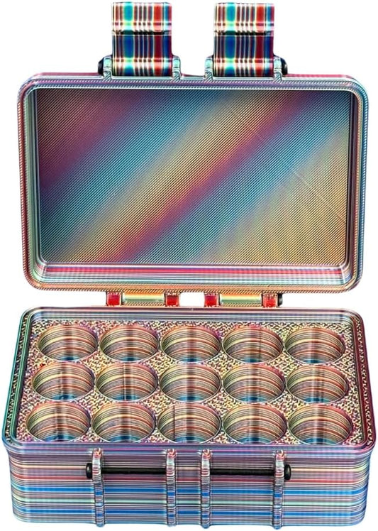 3D Printed Essential Oils Storage Case Compatible with Young Living 5ml Essential Oils - 5ml Bottle Storage Box with 15 Slots - Essential Oil Carrying Case, 16mm Max Diameter, 35mm Max Height