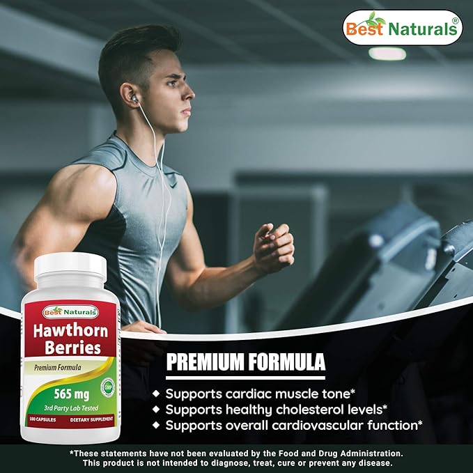Best Naturals Hawthorn Berry 565 mg 180 Capsules (180 Count (Pack of 2))