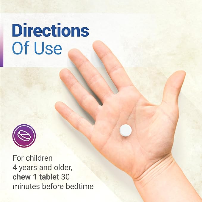 Nested Naturals Luna Kids Sleep Aid Tablets for Children 4+ - Naturally Sourced Ingredients - Gentle, Herbal Supplement with Chamomile, Melatonin, Valerian & Lemon Balm - 120 Chewable Tablets
