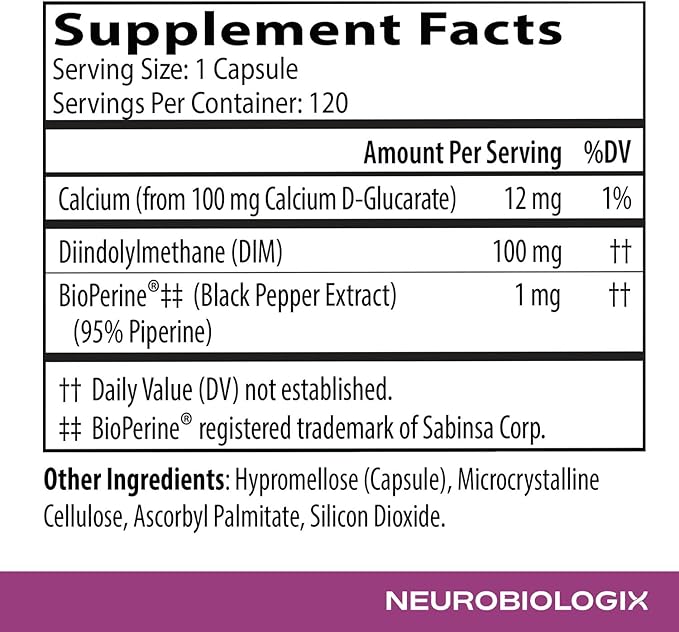 DIM Pro for Optimal Estrogen Metabolism Support – Promotes Balanced Estrogen Levels for Men & Women – Contains DIM, Calcium D-Glucarate, Bioperine for Hormone Balance & Nutrient Absorption Support