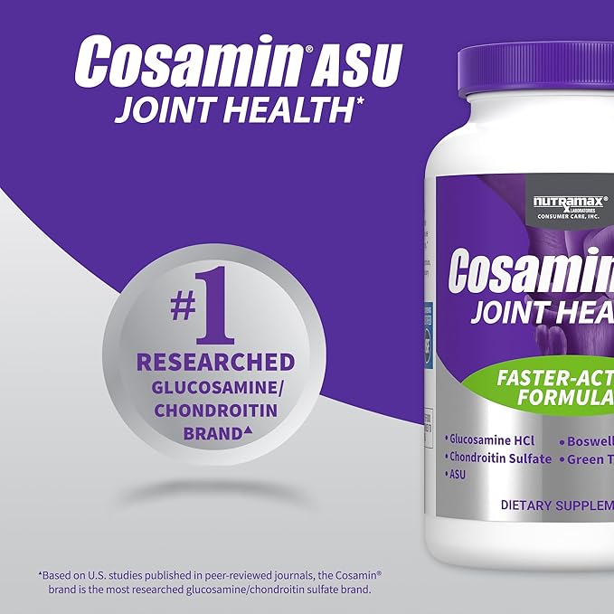 Nutramax Laboratories Cosamin® ASU Joint Health Supplement with Glucosamine, Chondroitin & ASU for Men’s & Women's Joint Health, 150 Capsules
