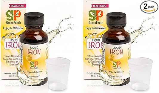 Liquid Iron Supplement for Infants Babies and Toddlers – Sugar Free Iron Drops with Folic Acid, Vitamin B6 and B12 | Certified Vegetarian | Non-GMO | Tummy Gentle | Ages 4 & Under | 2 Pack