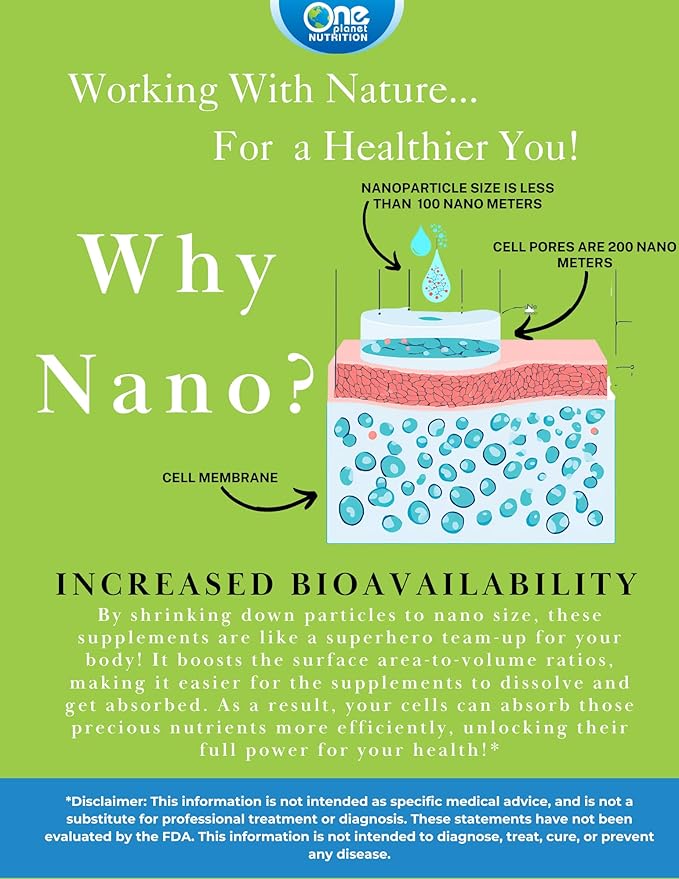 Nano Curcumin 500 mg Veggie Capsules (60 Servings), Nano for High Absorption, Supports Overall Wellness, Non-GMO, Vegan, Gluten-Free