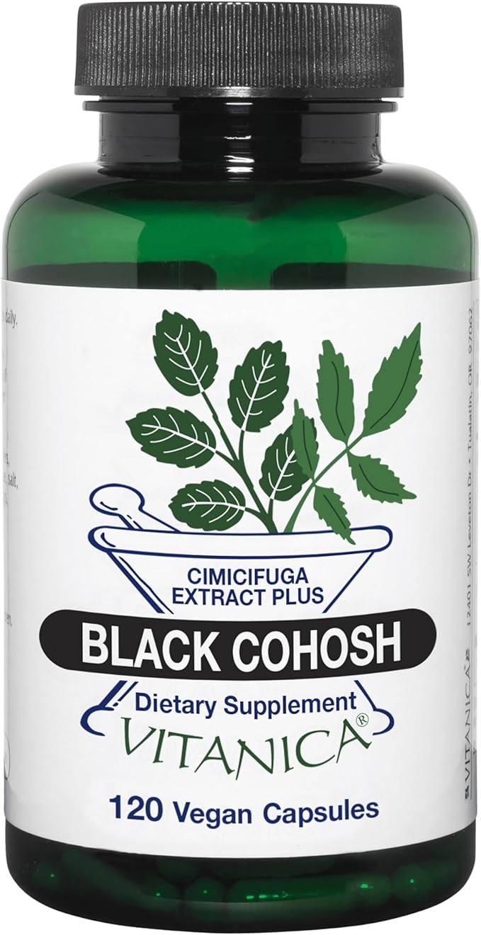 Vitanica Black Cohosh, Cimicifuga Extract Plus, Vegan, 120 Capsules