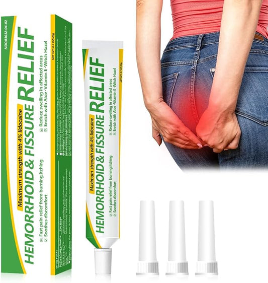 Hemorrhoids and Fissure Relief Cream,Hemorrhoid Ointment for Hemorrhoid Treatment Fast Acting Relief of Pain, Swelling