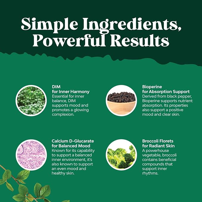 Bundle of Complete Herbal Menopause Supplement for Women for Night Sweats Mood and More with Dong Quai Vitex Chaste Berry and Black Cohosh and Extra Strength Diindolylmethane DIM Supplement - DIM Comp