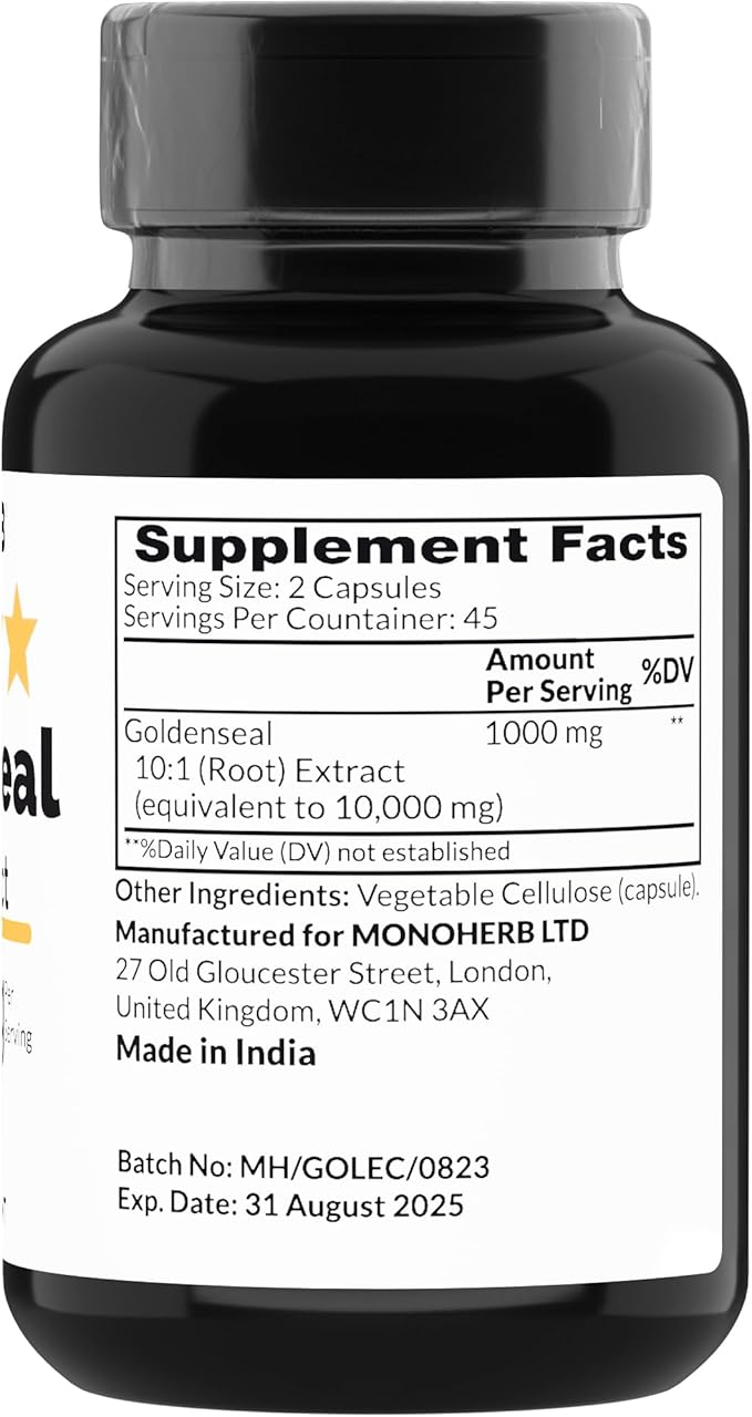 Goldenseal Extract 1000 mg - 90 Vegetarian Capsules