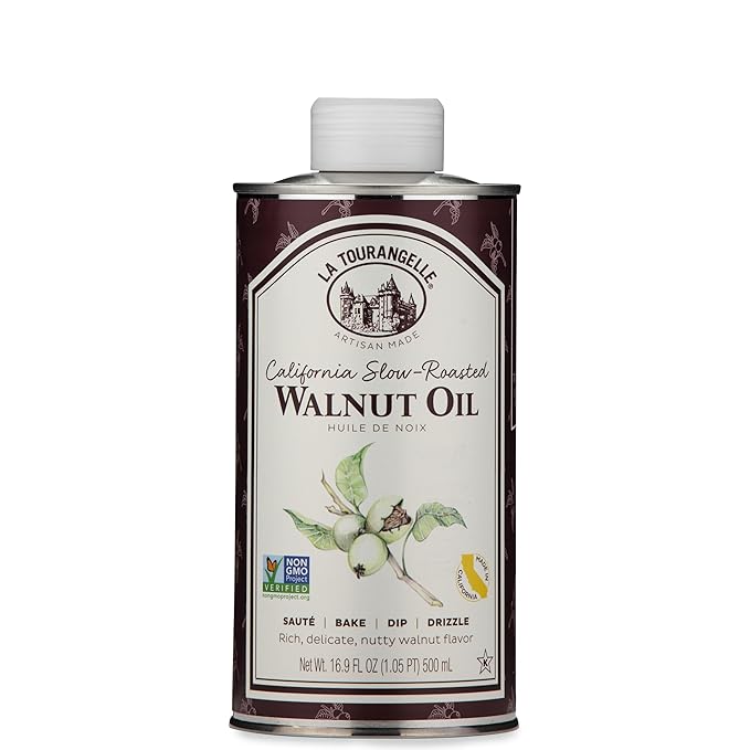 La Tourangelle, Roasted Walnut Oil, Plant-Based Source of Omega-3 Fatty Acid, Cooking, Baking, & Beauty, 16.9 Fl Oz