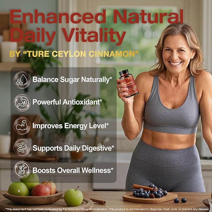 NATURE TARGET Ceylon Cinnamon Capsules - Cinnamon Supplements Plus Chromium, Bitter Melon, Vegetarian, 120 Capsules