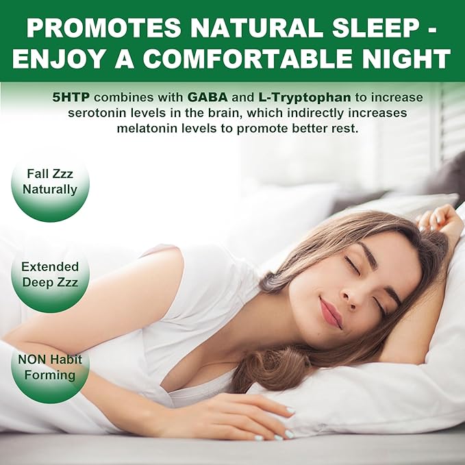 NEVISS 1Pack 5-HTP Gummies + GABA - Melatonin Free - Relaxation Gummies with Banana Extract, L-Theanine,L-Tryptophan, Vitamin D3 for Healthy Rest Cycle & Circadian Rhythm,Brain Function & Muscle Relax