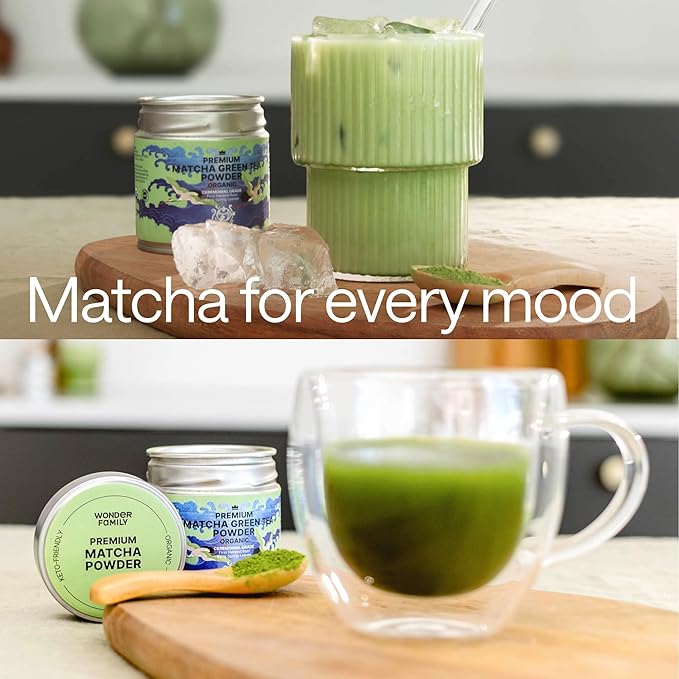 Matcha Organic Ceremonial Grade Green Tea Powder – Premium First Harvest from Japan – USDA Organic, Non-GMO, Gluten-Free – Tin for Tea, Lattes & Smoothies - 1oz
