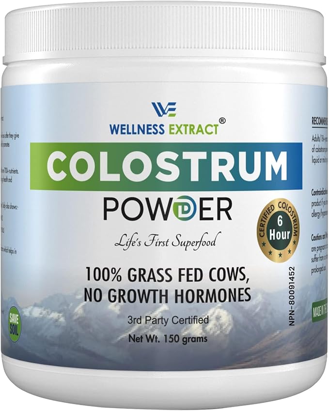 Bovine Colostrum Powder Rich in Protein & Lactoferrin- The True Certified Supplement for Immune Support, Gut Health, Muscle Growth - 150g