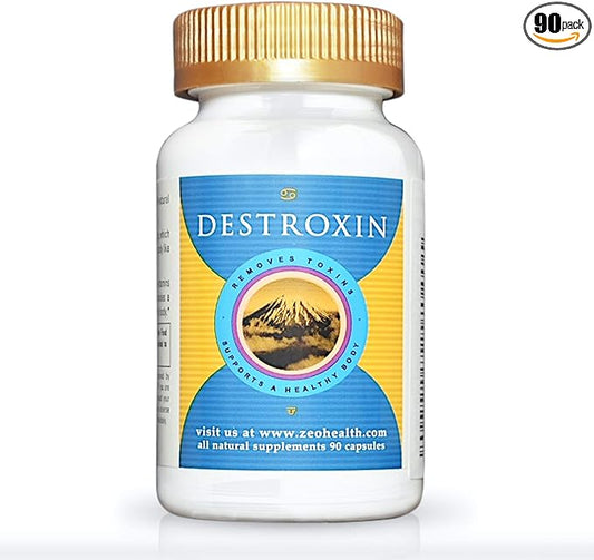 DESTROXIN | Zeolite Capsules with B-12 and Calcium (90 Count) | Naturally Supports Cellular Detox, Optimal Energy, & Upset Stomach Relief | Body Alkalinity & pH Increaser
